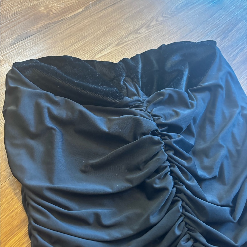 Ruched midi dress with velvet bust detailing
Forever 21, size large